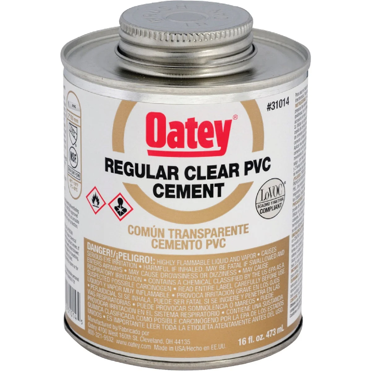 Environmentally Friendly Oatey 16 Oz. Regular Bodied Clear PVC Cement High-Quality