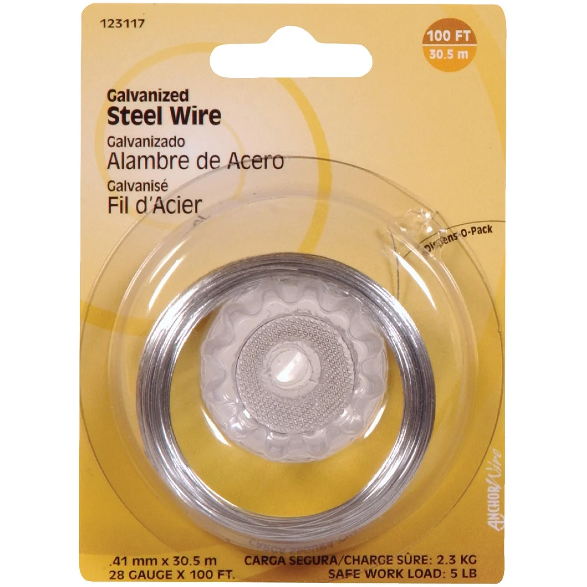 Soft HILLMAN Anchor Wire 100 Ft. 28 Ga. Galvanized Steel General Purpose Wire Breathable