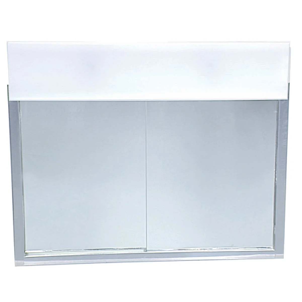 Next-Generation Zenith Stainless Steel 23.5 In. W x 18.5 In. H x 5.5 In. D Bi-View Surface Mount Lighted Medicine Cabinet Minimalist