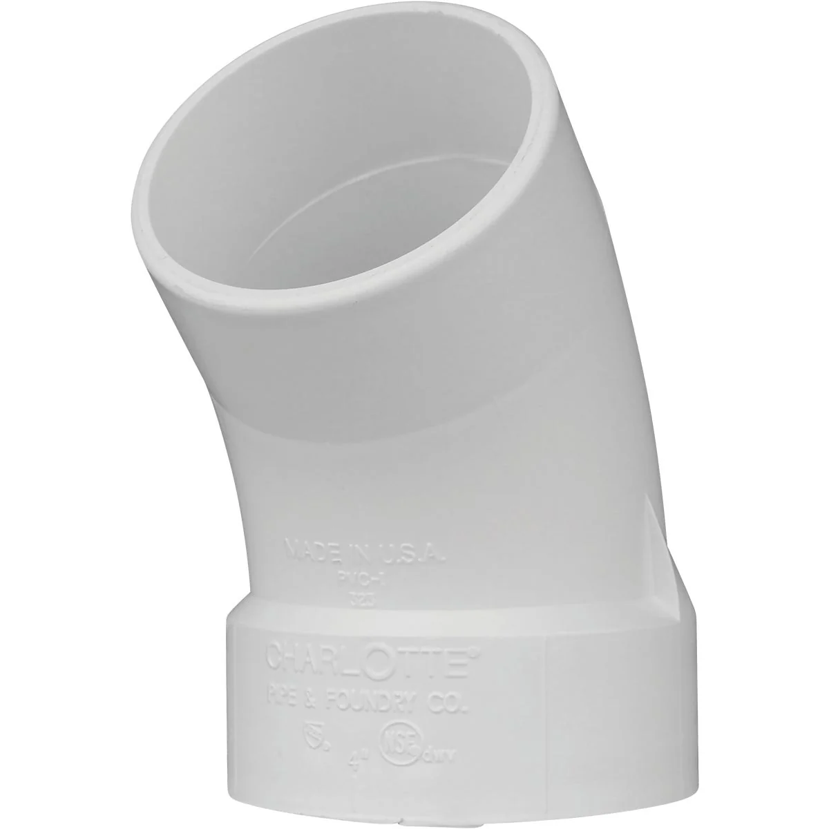 Carefully Designed Charlotte Pipe 4 In. Schedule 40 45 Deg. DWV PVC Street Elbow 1 8 Bend Dependable