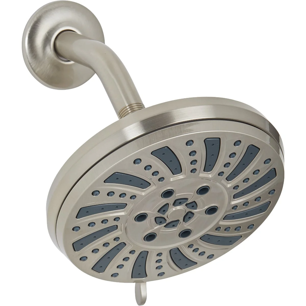 Secure Home Impressions 6-Spray 1.8 GPM Fixed Showerhead Brushed Nickel Clean