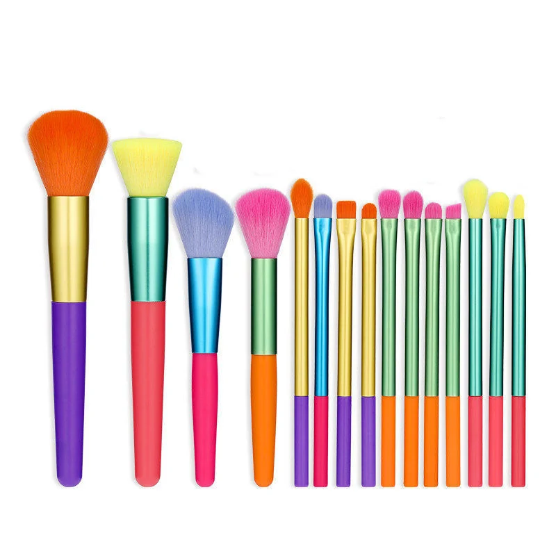 Dependable 15 Multi-color Beauty Makeup Brush Tool Set Exceptional