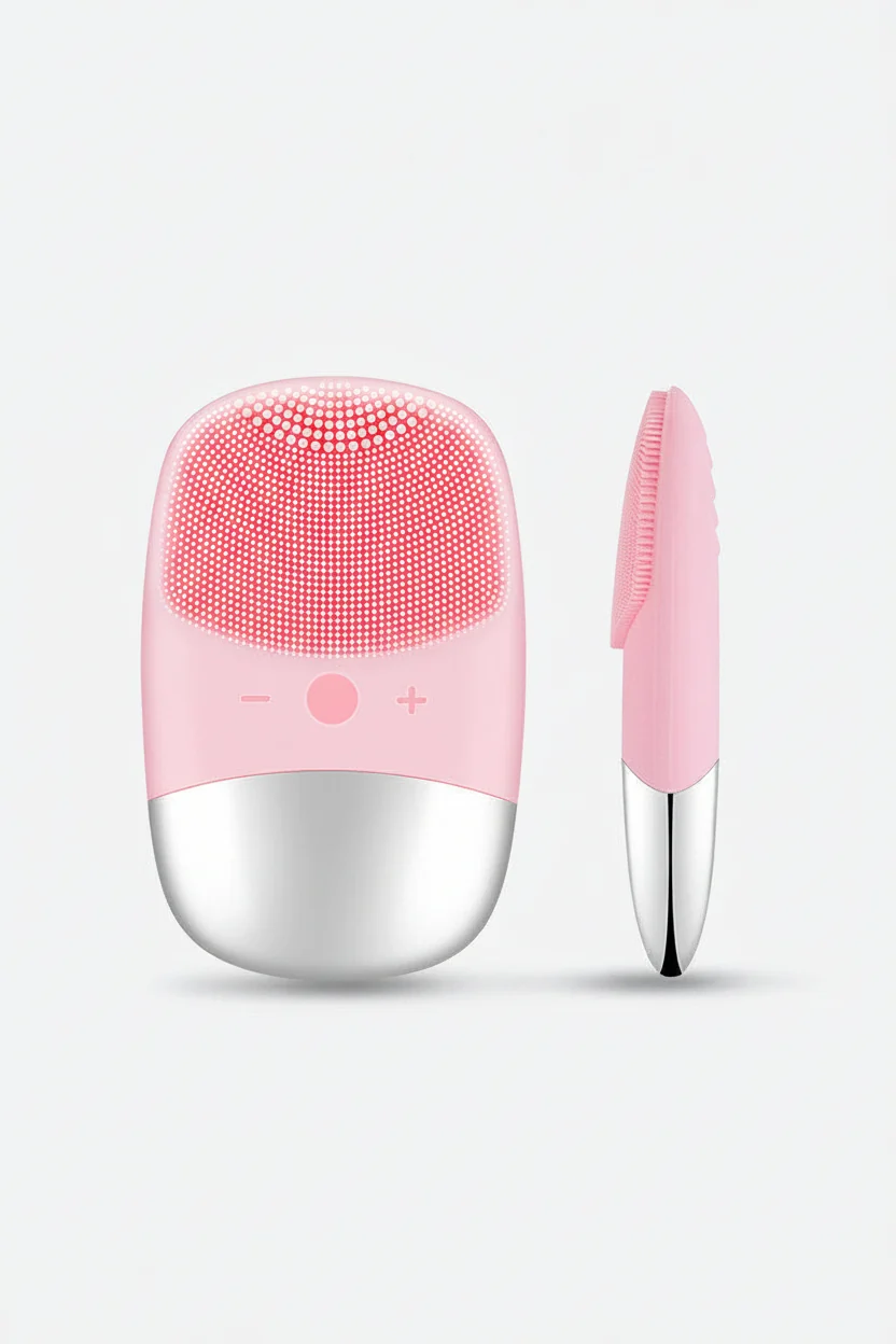 Exceptional Mini Electric Silicone Facial Cleansing Brush Massager Set Functional
