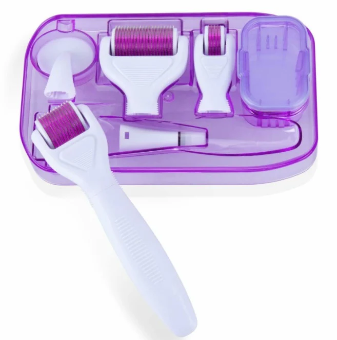 Convenient DermaKit™ 6-in-1 Derma Roller Set Microneedling Kit Stylish