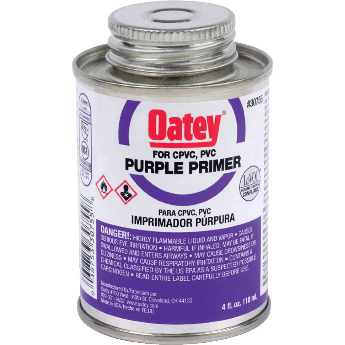 Fine Oatey 4 Oz. Purple Pipe and Fitting Primer for PVC CPVC High-End