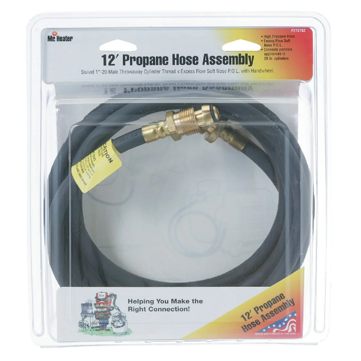 Genuine MR. HEATER 12 Ft. x Swivel 1 In.-20 MTCT Mr. Heater Buddy LP Hose Assembly Premium