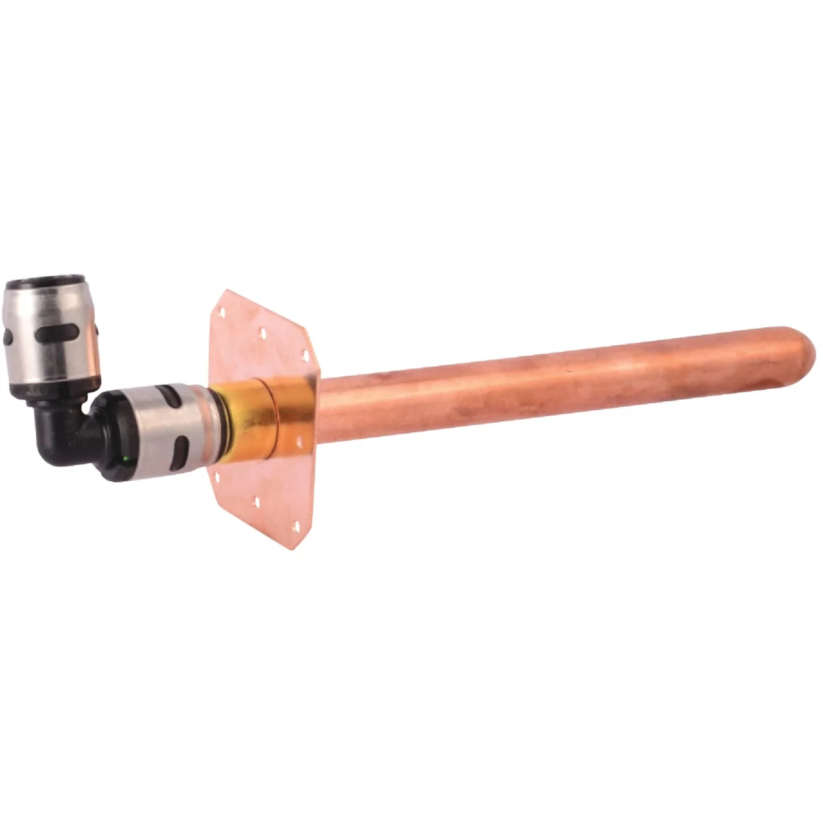Premium Material SharkBite EvoPex 1 2 In. x 8 In. PEX Stubout with Bracket Push-to-Connect Plastic Elbow Natural