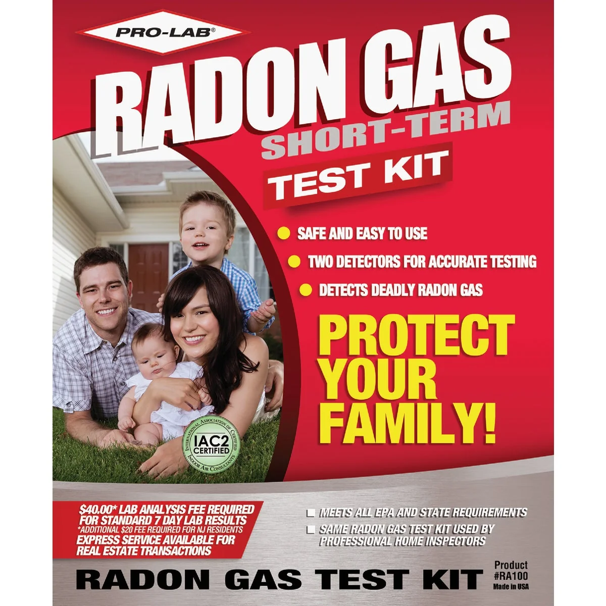 Reliable Pro Lab Radon Test Kit Minimalist