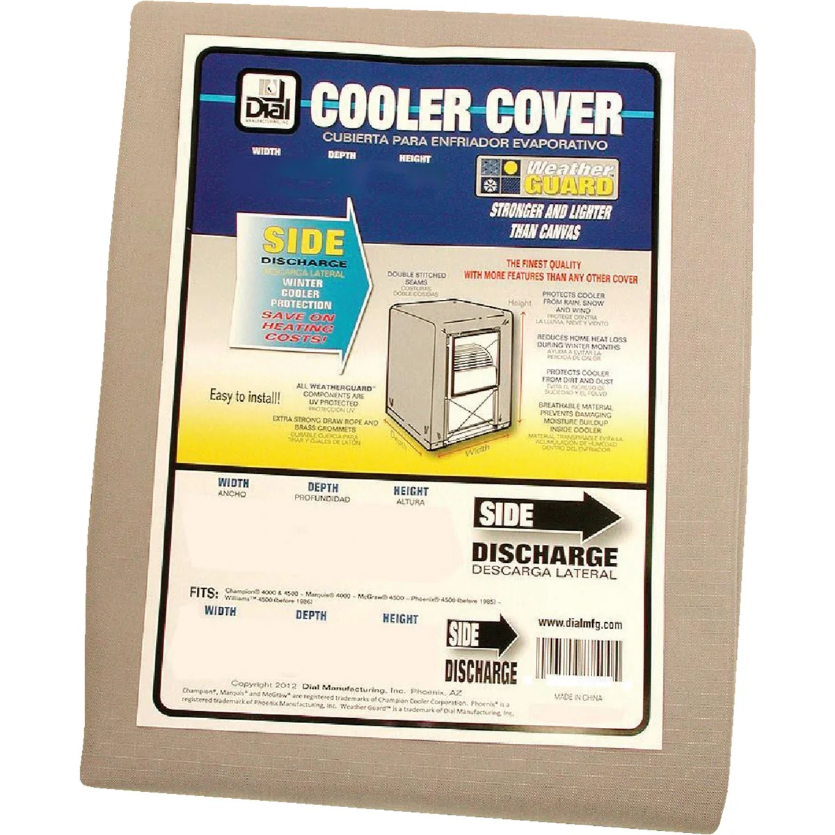 Smart Dial 37 In. W x 37 In. D x 45 In. H Polyester Evaporative Cooler Cover Side Discharge Carefully Designed