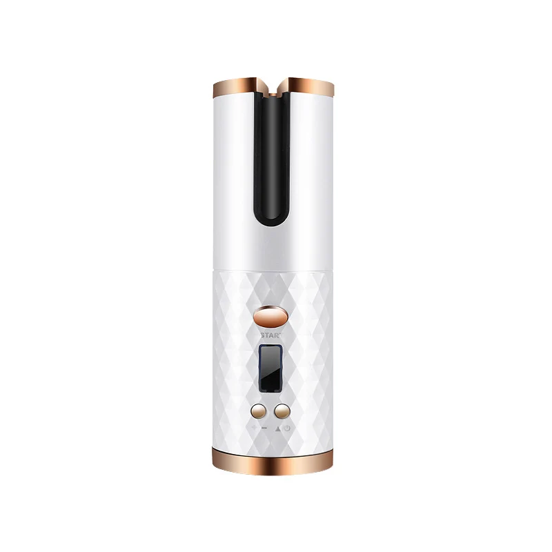 Minimalist Rechargeable Automatic Hair Curler Women Portable Hair Curling Iron LCD Display Ceramic Curly Rotating Curling Wave Styer Smart