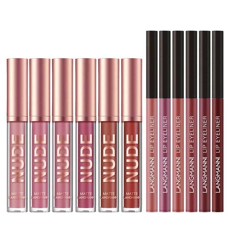 Optimized Lip Liner And Lipstick Makeup 12 Pcs Set 6 Matte Lipstick 6 Lip Liner Pens Waterproof Long Lasting Matte Lipstick Beauty Cosmetics Makeup Gift For Girls Lipstick Set Enhanced