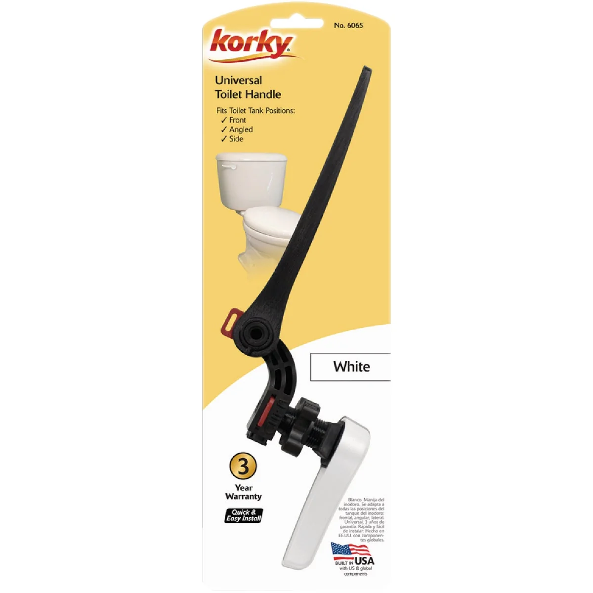 Functional Korky Universal White Flush Tank Lever with Plastic Handle Advanced