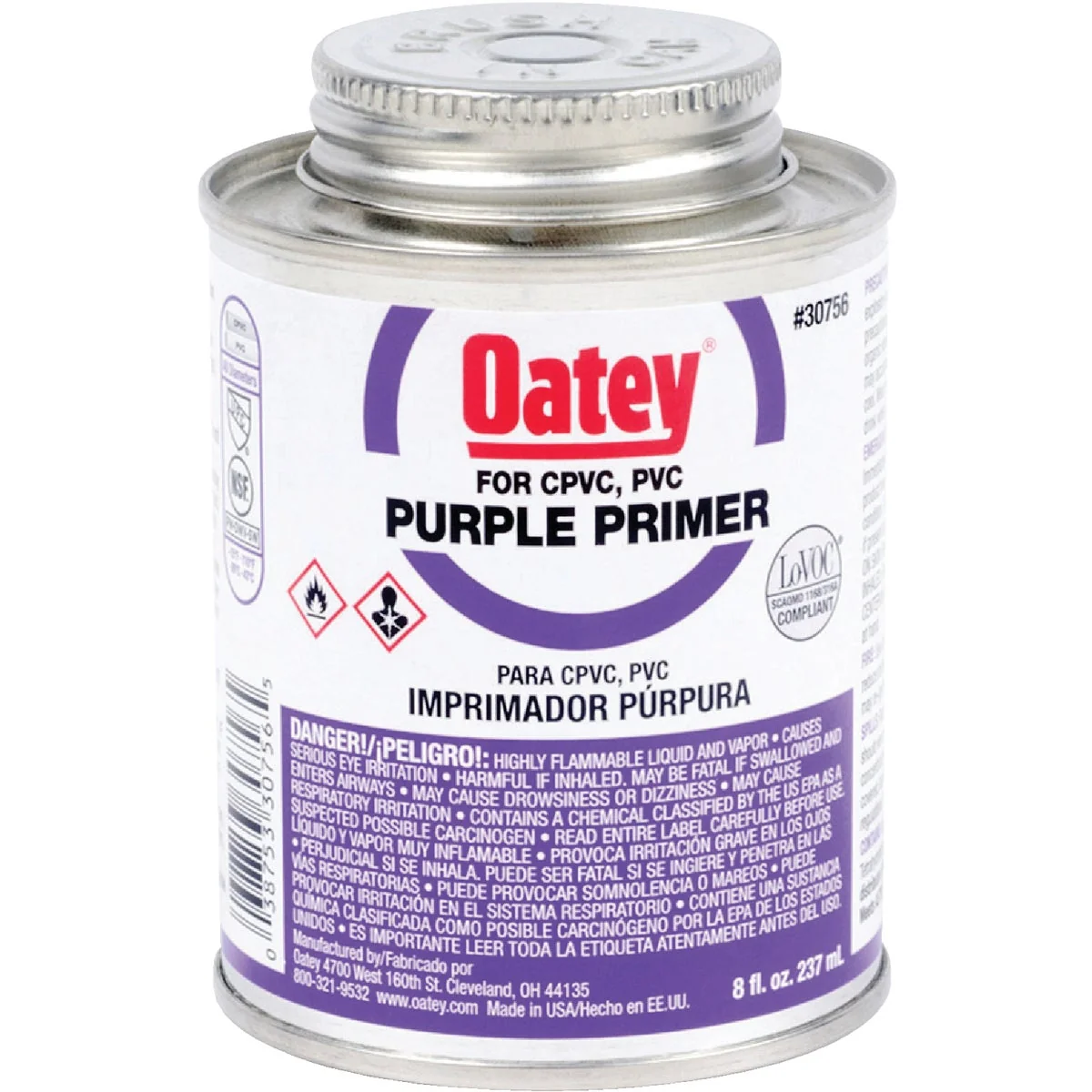 Organic Oatey 8 Oz. Purple Pipe and Fitting Primer for PVC CPVC Relaxed