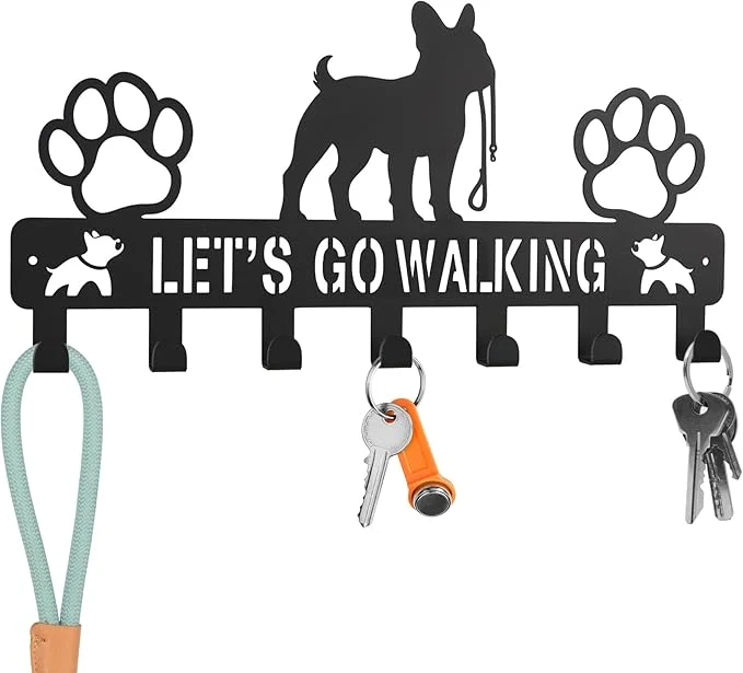 Practical Key Holder Wall Mount Dog Leash Holder for Wall Metal Key Rack with 7 Hooks for Entryway Hallway Kitchen Decor，Wall Organizer with Screw Anchors Bulldog 13.5 ×6.2 ×0.75 About ThisOverview Breathable