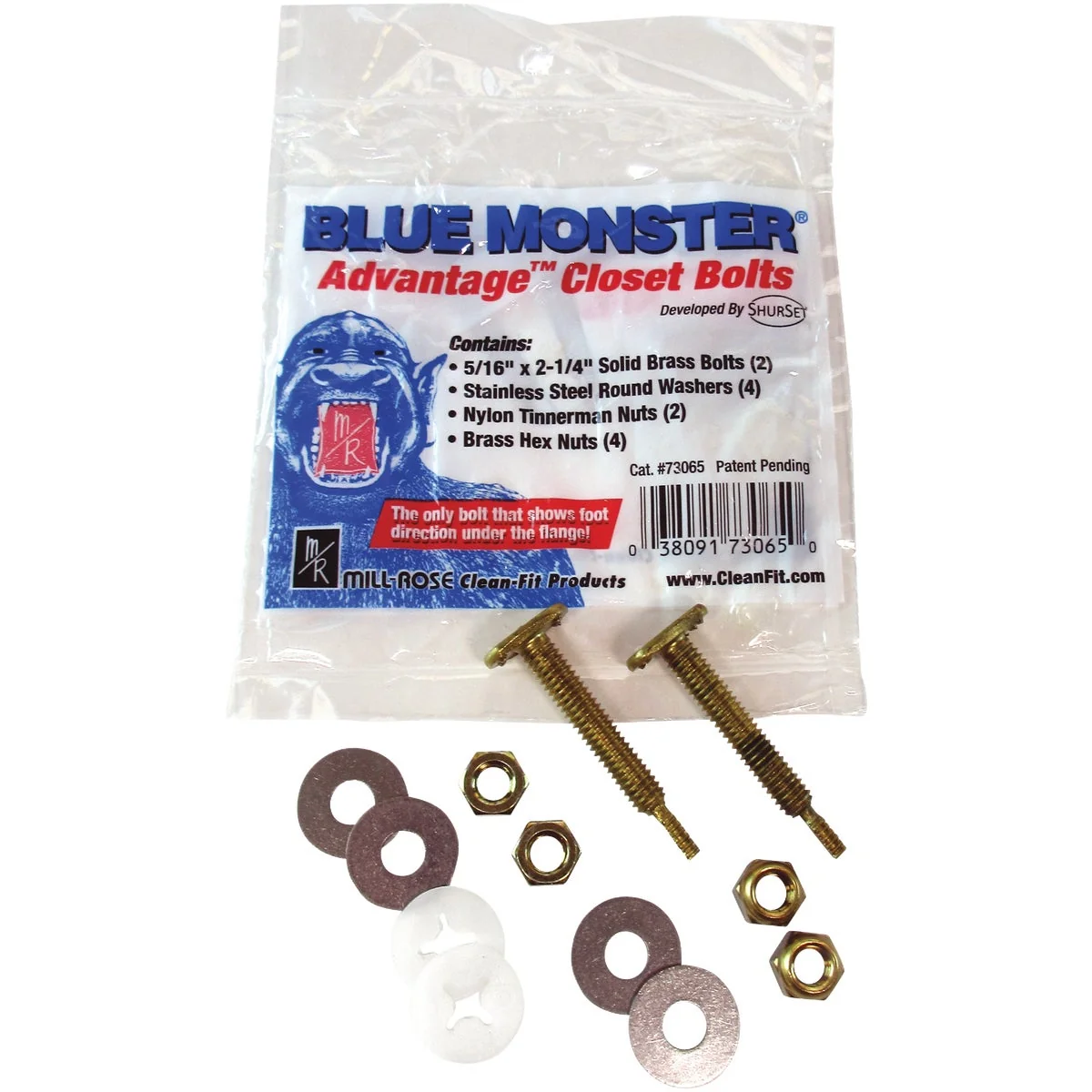 Specialty Blue Monster 5 16 In. x 2-1 4 In. Advantage Closet Bolt Kit Pure