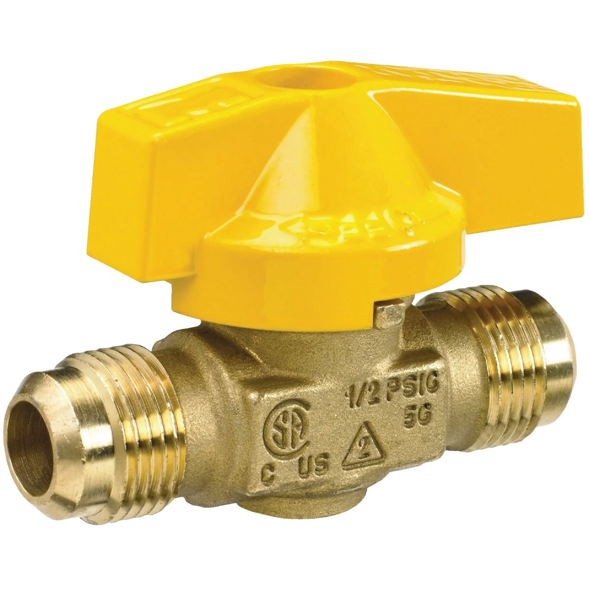 Quality ProLine 1 2 In. Flare x 1 2 In. Flare Brass Gas Ball Valve Solid