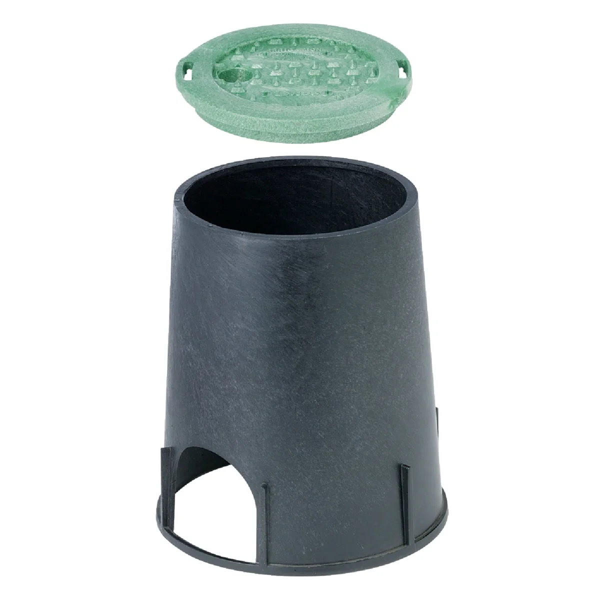 High-Performance NDS 7 In. Round Black Green Valve Box with Cover