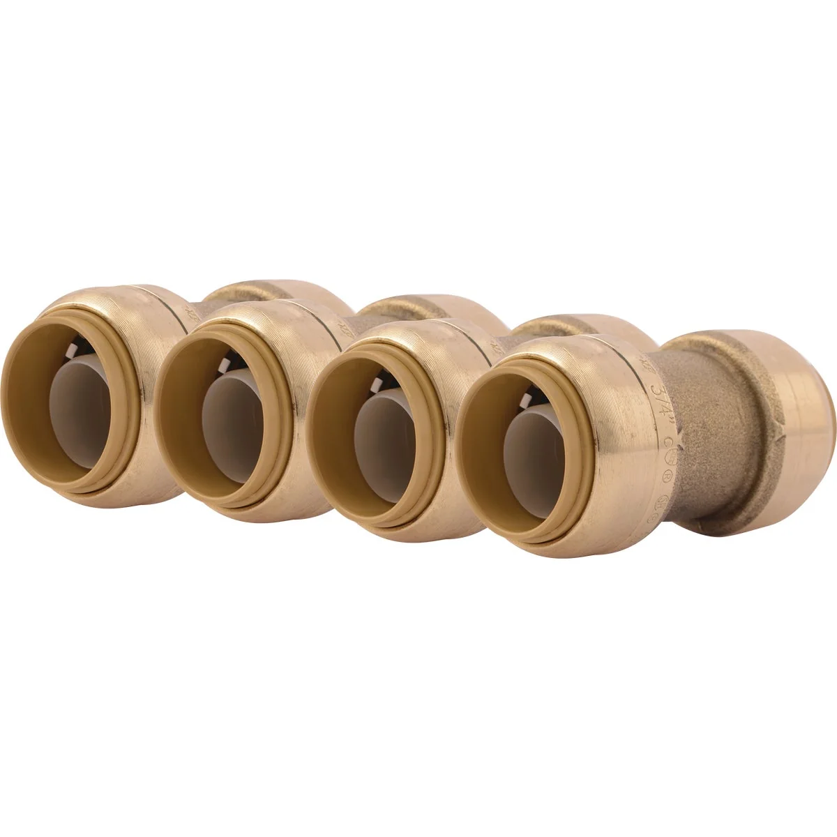 Clean SharkBite 3 4 In. Push-to-Connect Straight Brass Coupling 4-Pack Durable