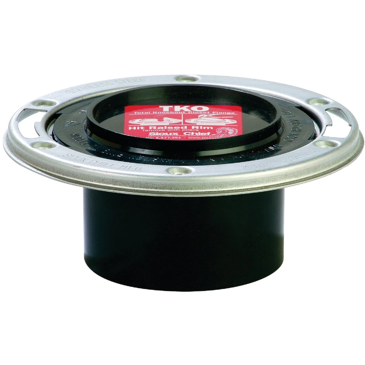 Top-Quality Sioux Chief Total Knockout 3 In. Spigot ABS Toilet Flange w Stainless Steel Swivel Ring Convenient