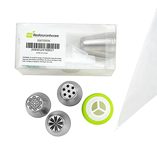 Specialty Pastry Tek Russian Piping Tips Set 17 Piece Durable Cake Decorating Kit Next-Generation