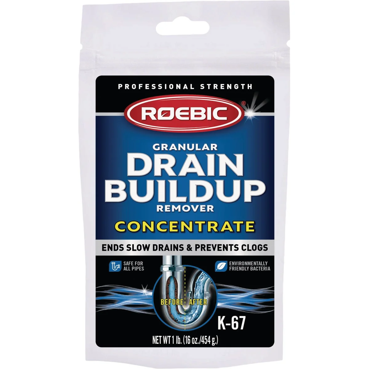 Fine Roebic 16 Oz. Granular Drain Buildup Remover Environmentally Friendly