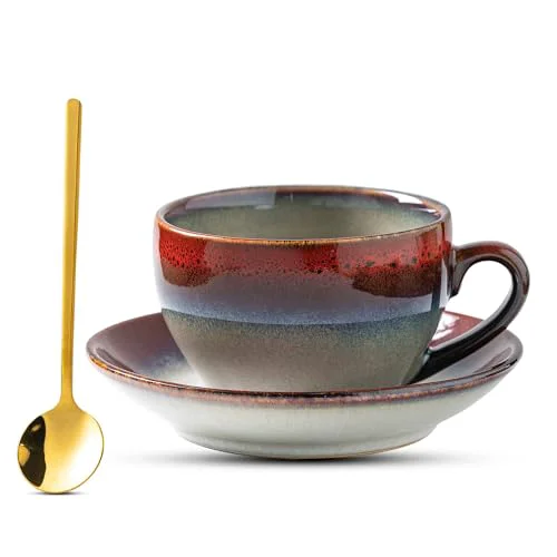 Long-Lasting Porcelain Coffee Cup with Saucer Spoon Set Trusted