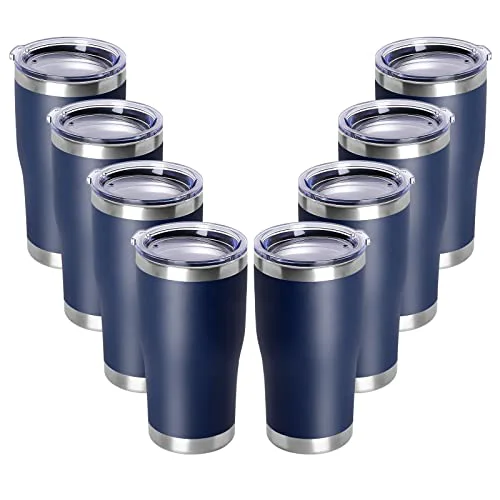 Genuine 20oz Tumbler with Lid Stainless Steel Tumblers Bulk 8 Count Outstanding