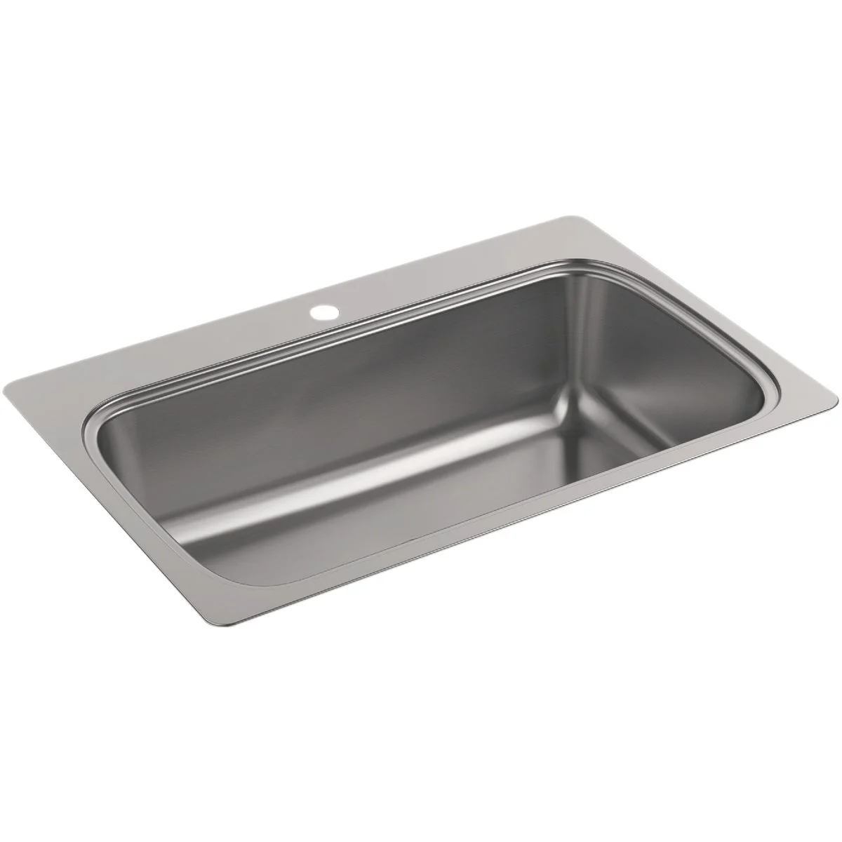 Classic Kohler Verse Single Bowl 33 In. x 22 In. x 9-5 16 In. Deep Stainless Steel Top Mount Kitchen Sink Next-Generation
