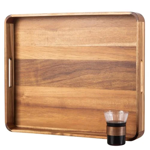 Premium Large Ottoman Tray Wooden Serving Tray with Handles Powerful