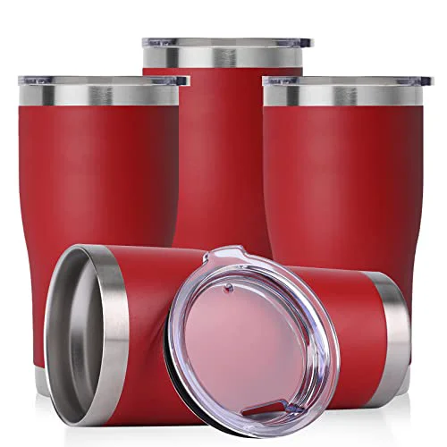 Secure 20oz Tumbler with Lid Stainless Steel Tumblers Bulk 4 Count Powerful