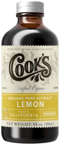 Smart Organic Pure Lemon Extract for Baking Cooking 4 Fl Oz Exceptional