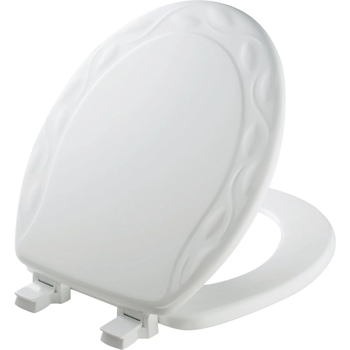 Advanced Mayfair Round Closed Front Designer Sculptured Ivy White Wood Toilet Seat Expertly Made