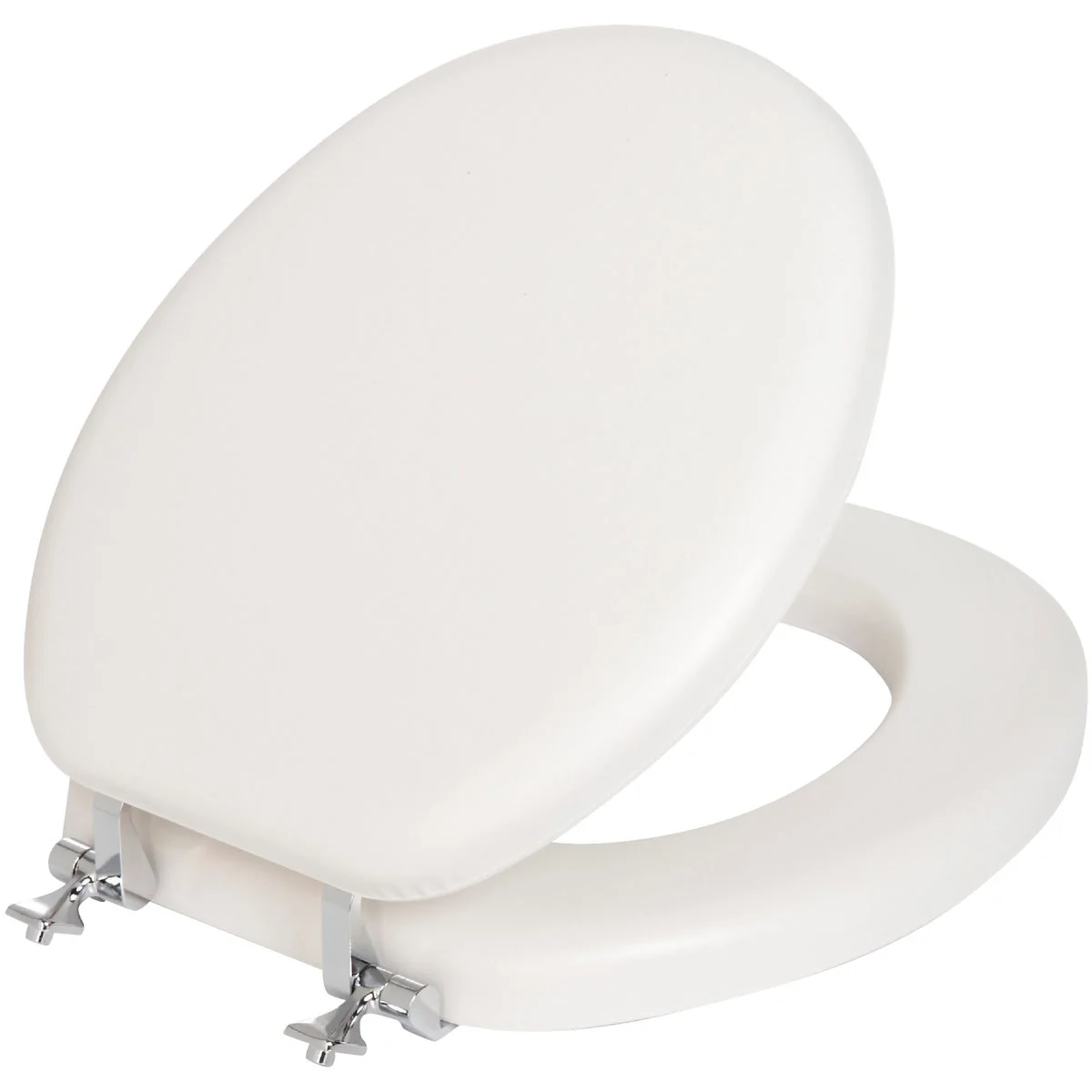 Fine Crafted Mayfair by Bemis Round Closed Front White Premium Soft Toilet Seat with Chromes Hinges High-Quality