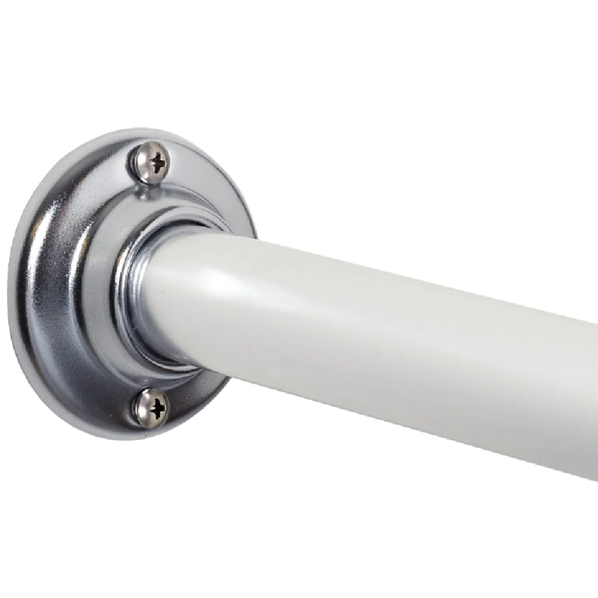 Quality Zenith Zenna Home Straight 60 In. Adjustable Fixed Shower Rod with Flange in Chrome Top-Quality