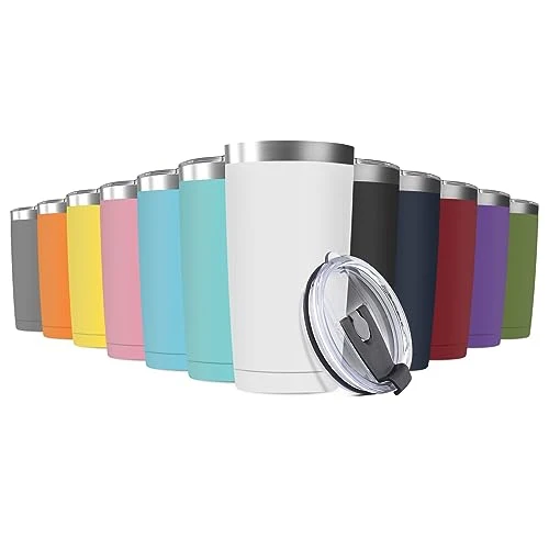 Elegant 12Pack 20oz Tumbler Vacuum Insulated Travel Mug with Lids High-End