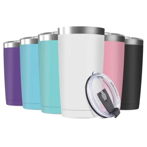 Casual 20oz Tumbler Vacuum Insulated Travel Mug with Lids 6 Count Efficient