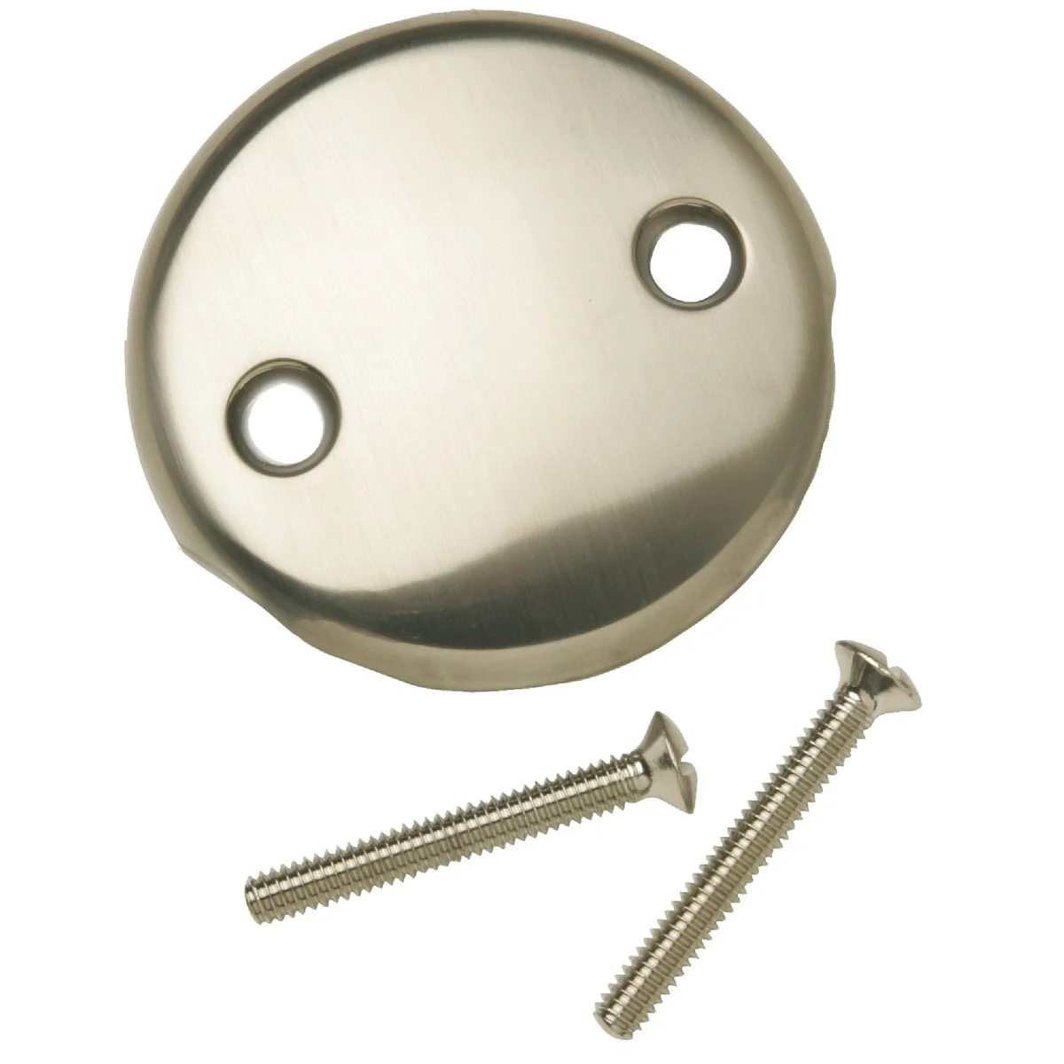 World-Class Do it Two-Hole Brushed Nickel Bath Drain Face Plate Detailed