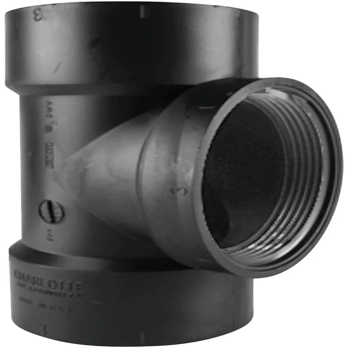 Specialty Charlotte Pipe 2 In. Hub x Hub x FIP Test ABS Cleanout Tee Official