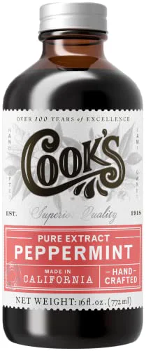 Crafted Pure Peppermint Extract for Baking Beverages 16 Fl Oz Powerful