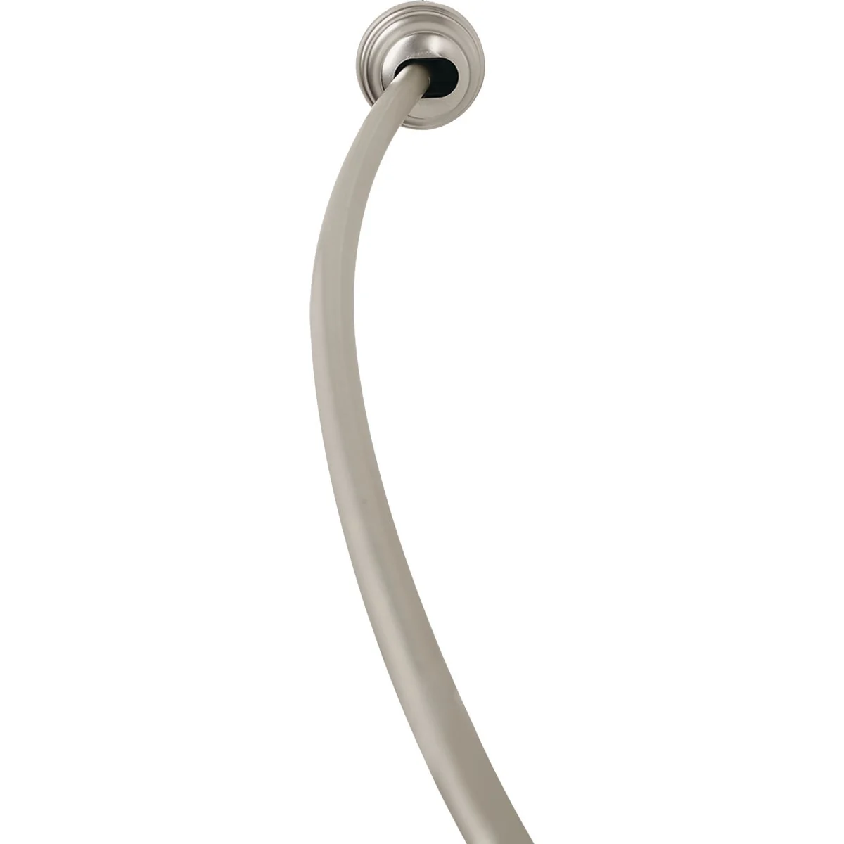 Consistent Zenith Zenna Home Rust 50 In. to 72 In. Adjustable Fixed or Tension Curved Shower Rod in Satin Nickel Clean