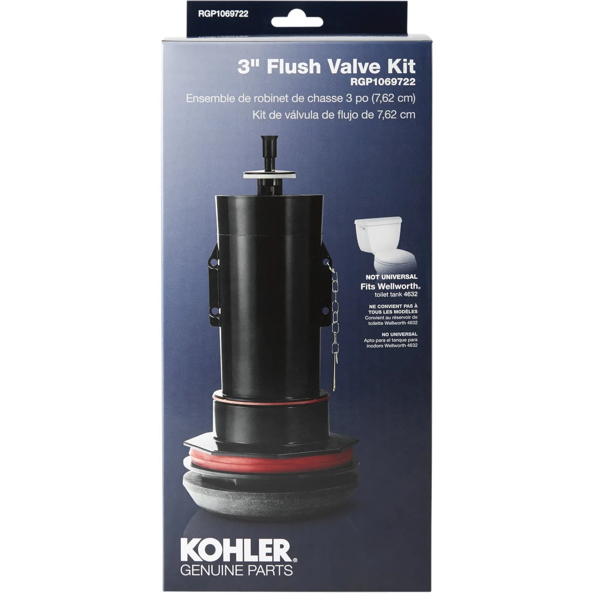 First-Class Kohler 3 In. Toilet Canister Flush Valve Repair Kit for Wellworth Toilets Comfortable