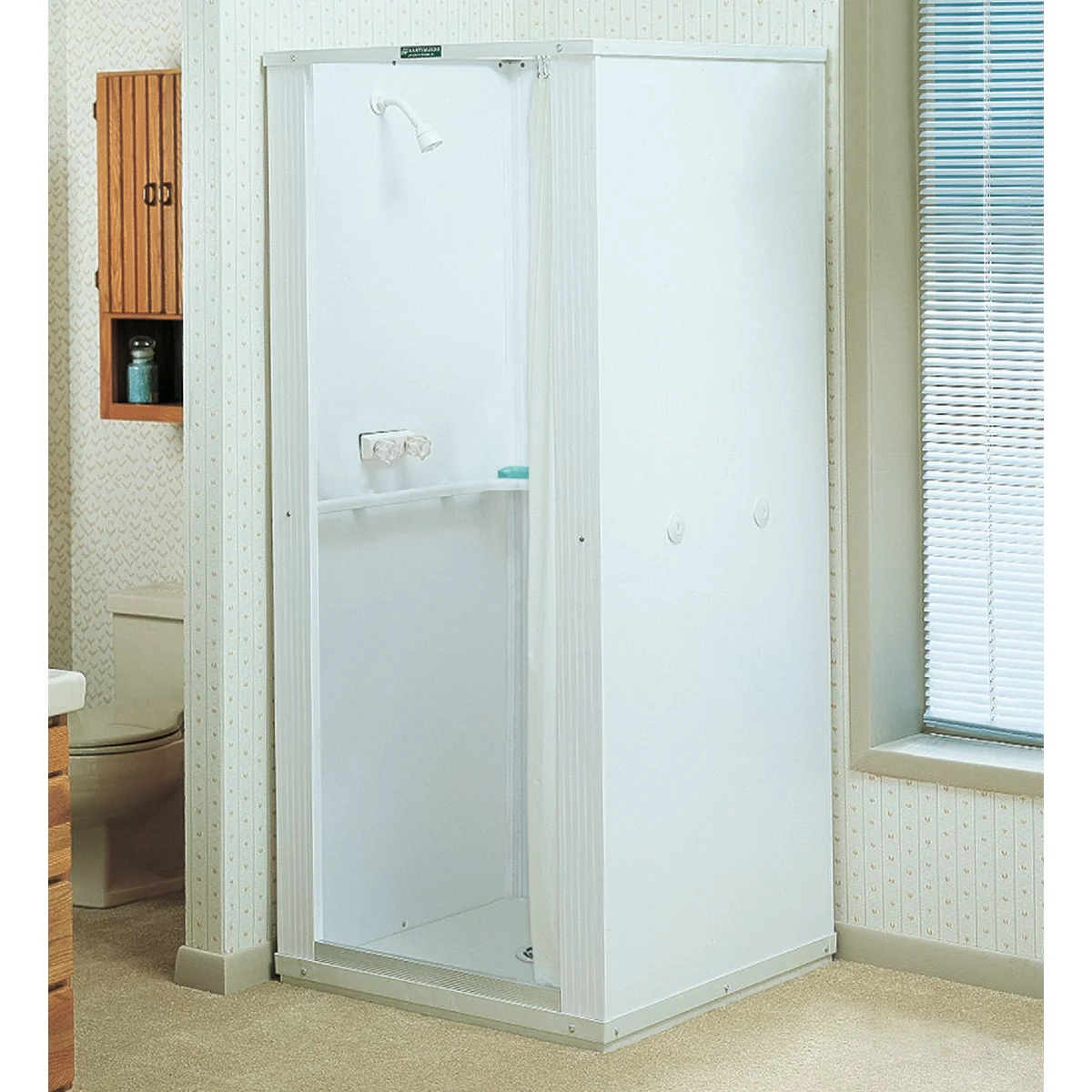 Original Design Mustee Durastall 36 In. W. x 36 In. D. White Thermoplastic Shower Stall High-End