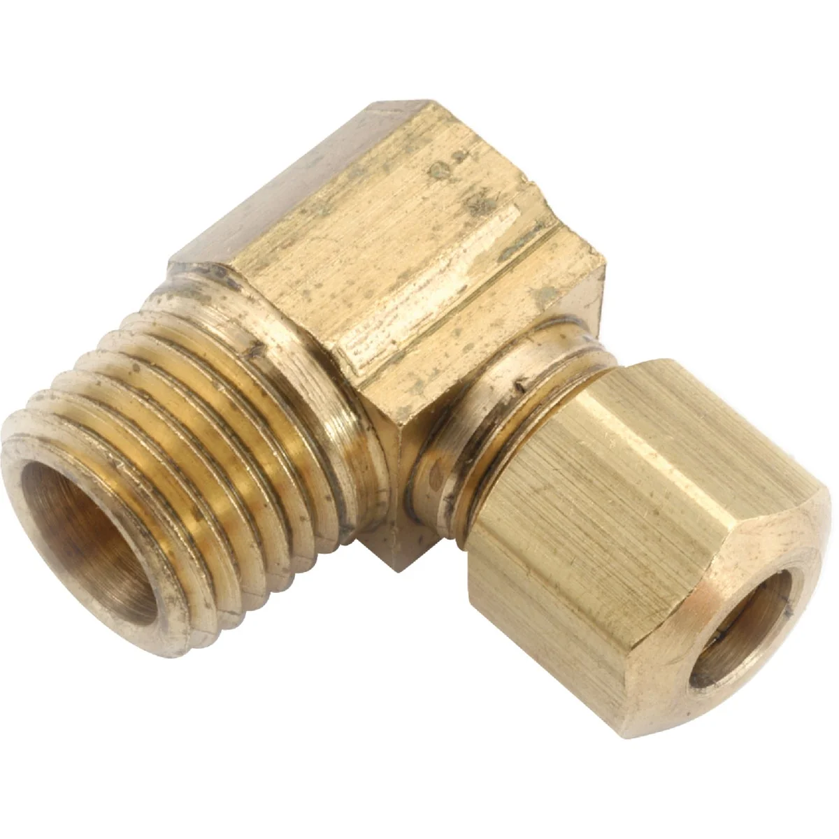 Crafted Anderson Metals 3 8 In. x 1 2 In. Male 90 Deg. Compression Brass Elbow 1 4 Bend Relaxed