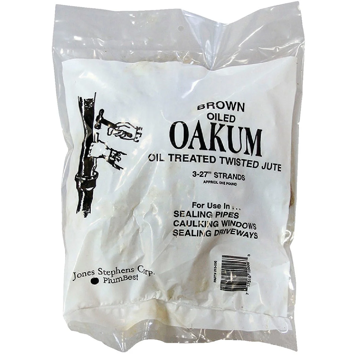 Prestigious Jones Stephens 1 Lb. Brown Oil Oakum 3 In. - 27 In. Strands Traditional