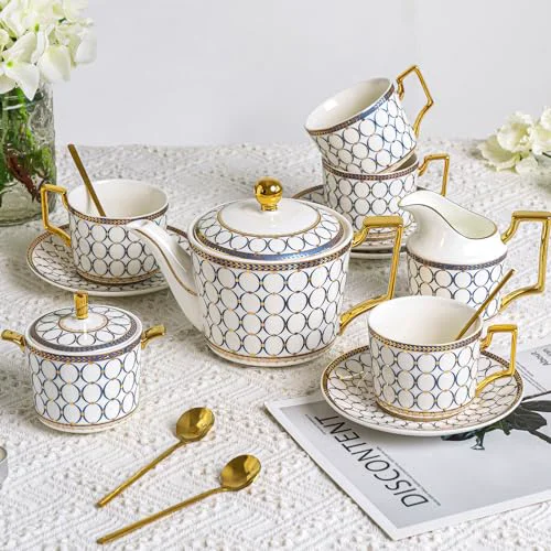 Reliable Bone China Tea Cup Sets 15 Count Secure