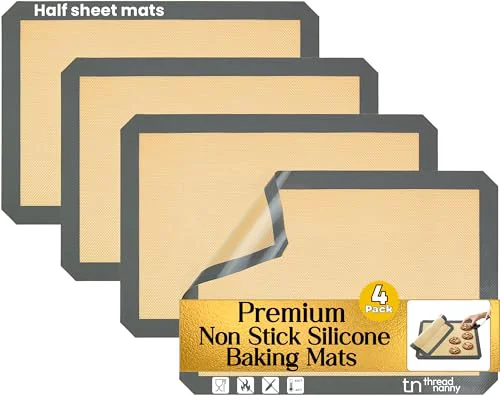 First-Class Silicone Baking Mats Half Sheet Non Stick for Oven Reusable 4 Pack 4 Count Organic