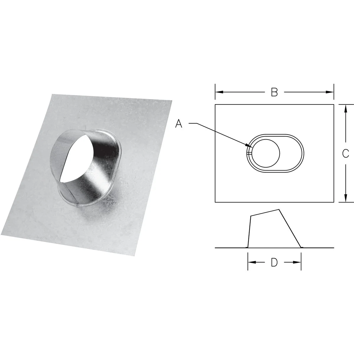 Classic SELKIRK 3 In. RV Gas Vent Adjustable Roof Flashing Flexible