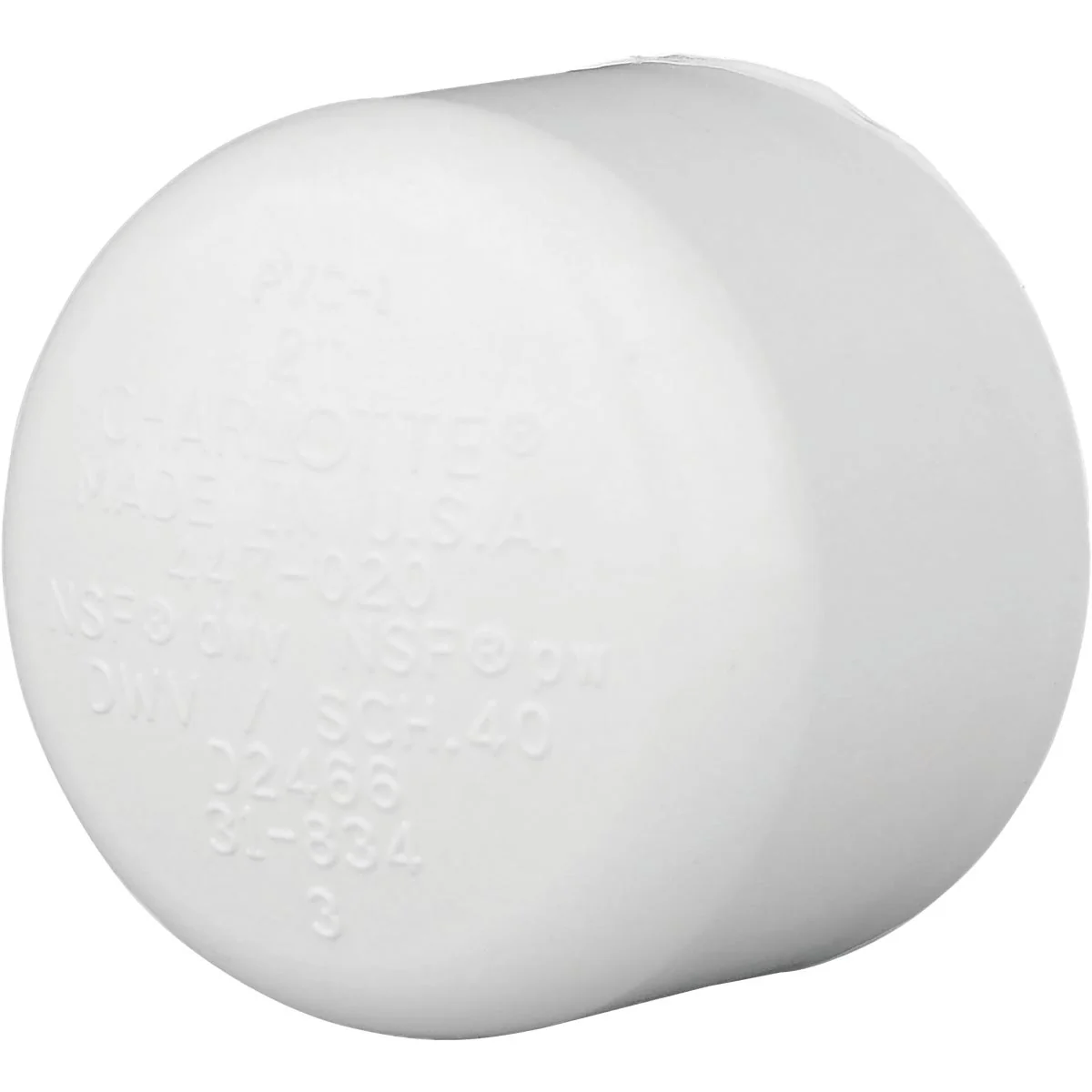Organic Charlotte Pipe 2 In. Schedule 40 Pressure Slip PVC Cap Pure