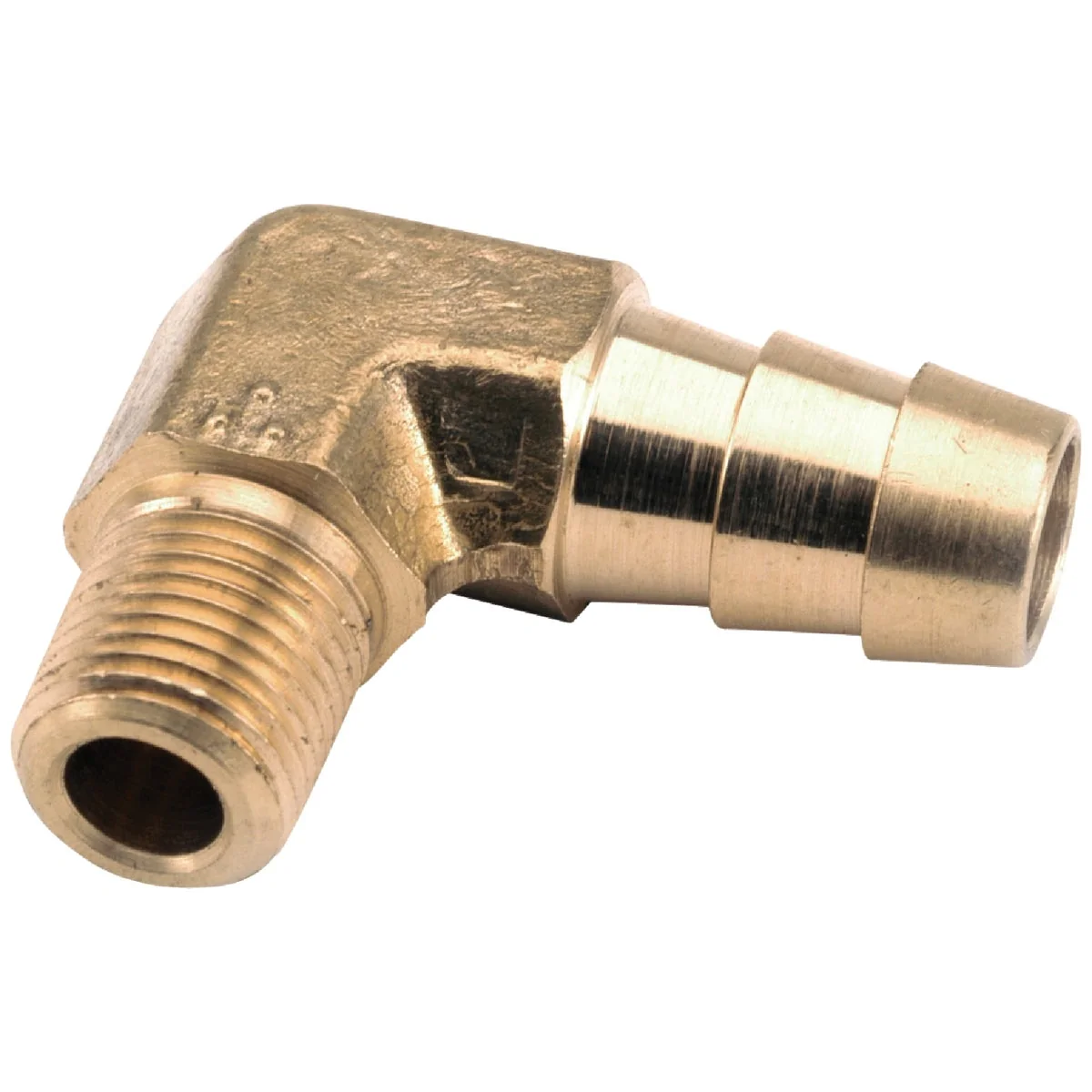 Solid Anderson Metals 3 8 In. MIP x 3 8 In. Hose Barbed 90 Deg. Brass Elbow 1 4 Bend Elite