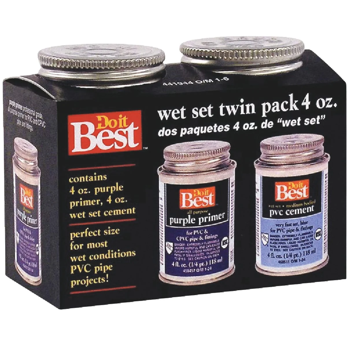 Classic Do it Wet Set Purple Primer and PVC Cement Kit 2 4 Oz. Cans High-Performance